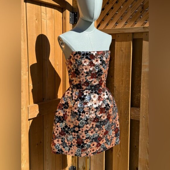 🆕 BRONX & BANCO 🧿 NWOT Maraya Floral Sequin Mini Dress, Pink Multi, Sz S US 4 - Picture 5 of 17
